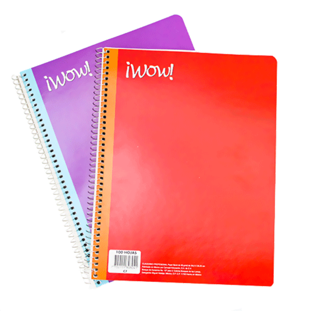 CUADERNO PROF. WOW UNICOLOR C7 100 HJS ESPIRAL 580804