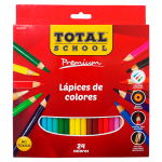 COLORES LARGOS REDONDOS C/24 TOTAL SCHOOL CAJA TS-CLP24