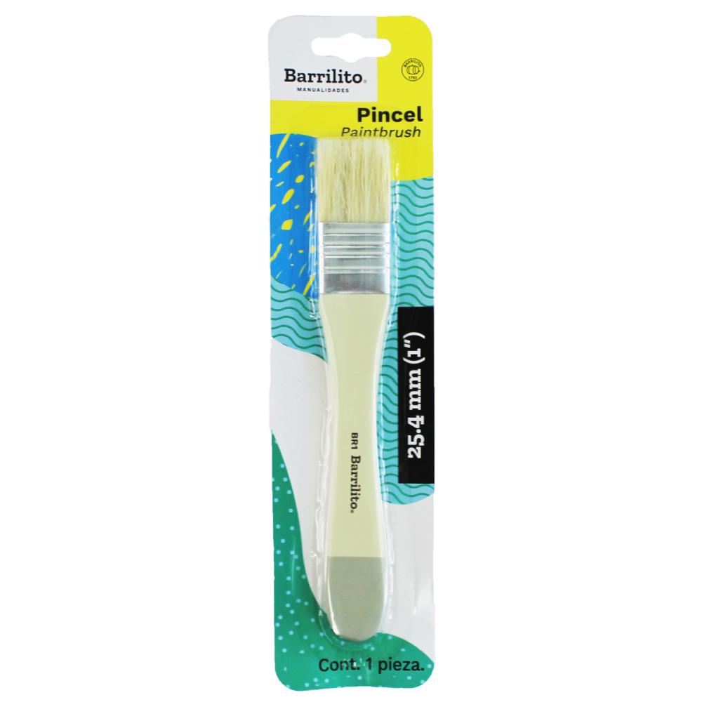 PINCEL ANCHO TIPO BROCHA 1" #BR-1 BARRILITO