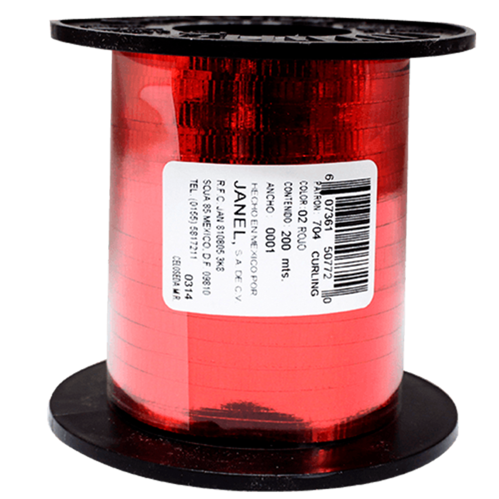 CINTA CURLING METALICO ROJO 200 M CELOSA ROLLO 7040001102 JANEL