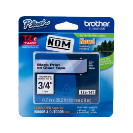 CINTA P/IMPRESORA BROTHER TZ-141 NEGRO TRANSPARENTE