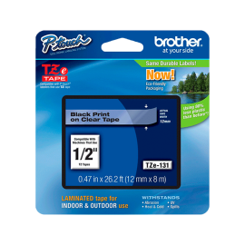 CINTA P/ETIQUETADORA BROTHER TZE131 P/PT1750/300/330/530 NGO/BCO 12MM