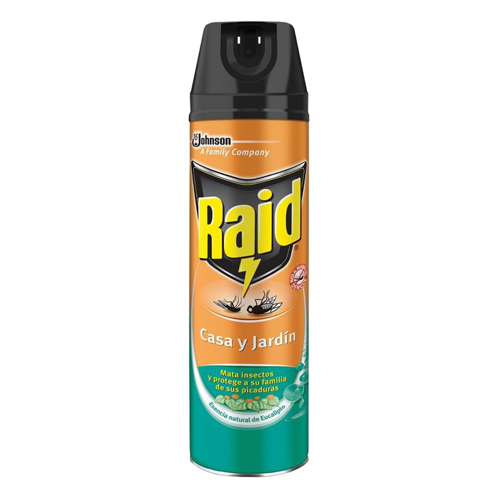 INSECTICIDA 400 ML RAID CASA Y JARDIN EUCALIPTO 
