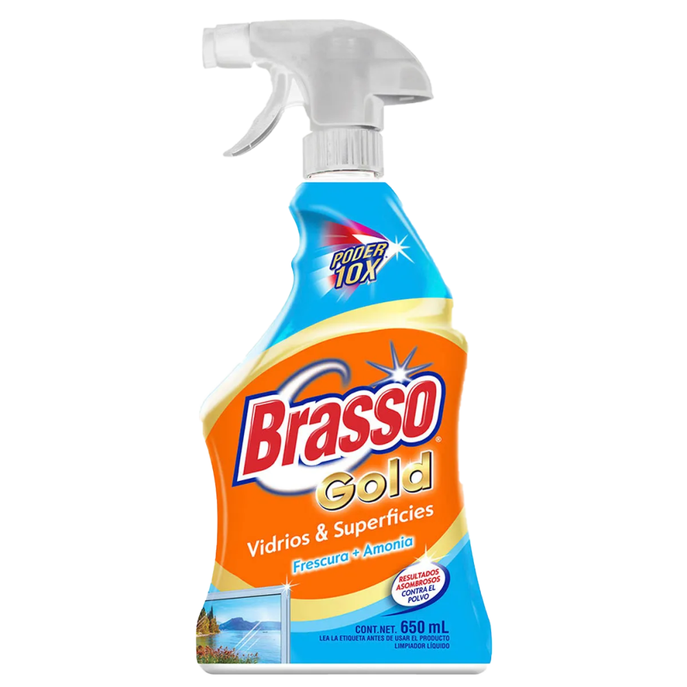 LIMPIADOR P/VIDRIOS 650 ML BRASSO GOLD 