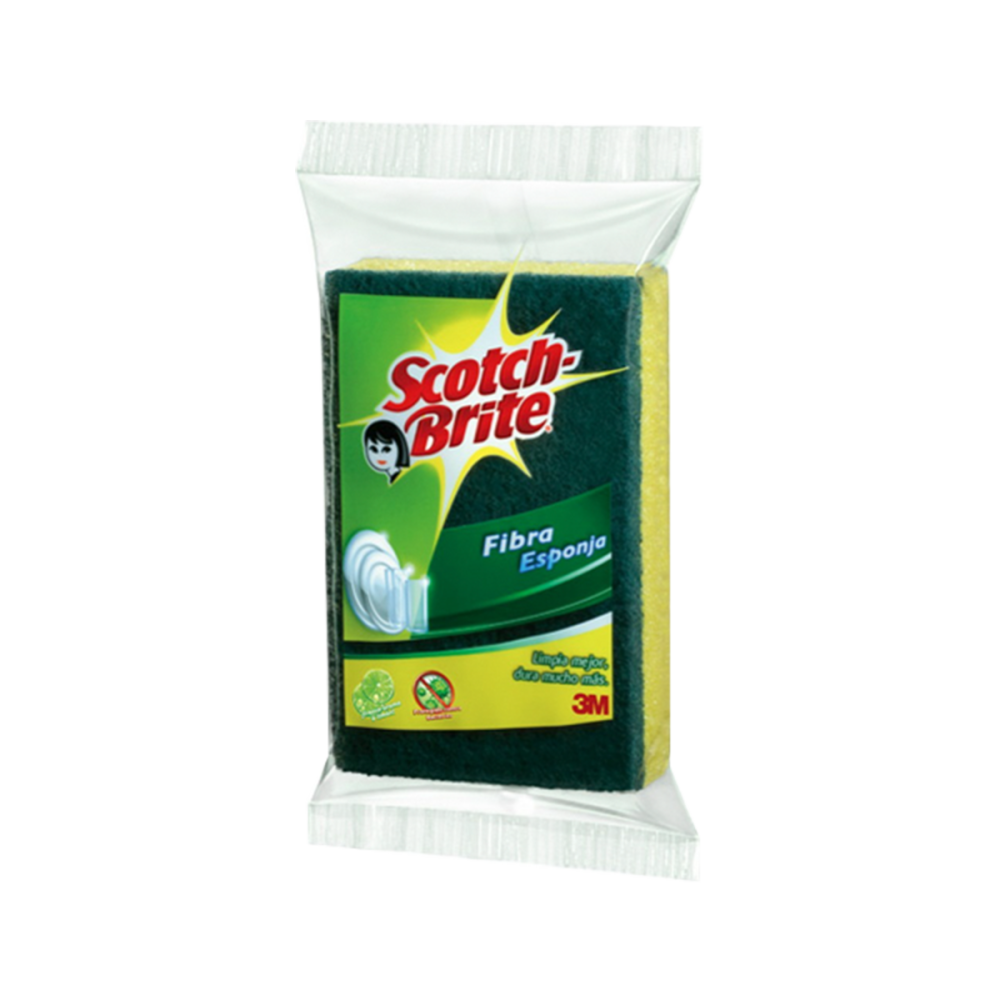 FIBRA VERDE SCOTCH BRITE C/ESPONJA 3M 16%