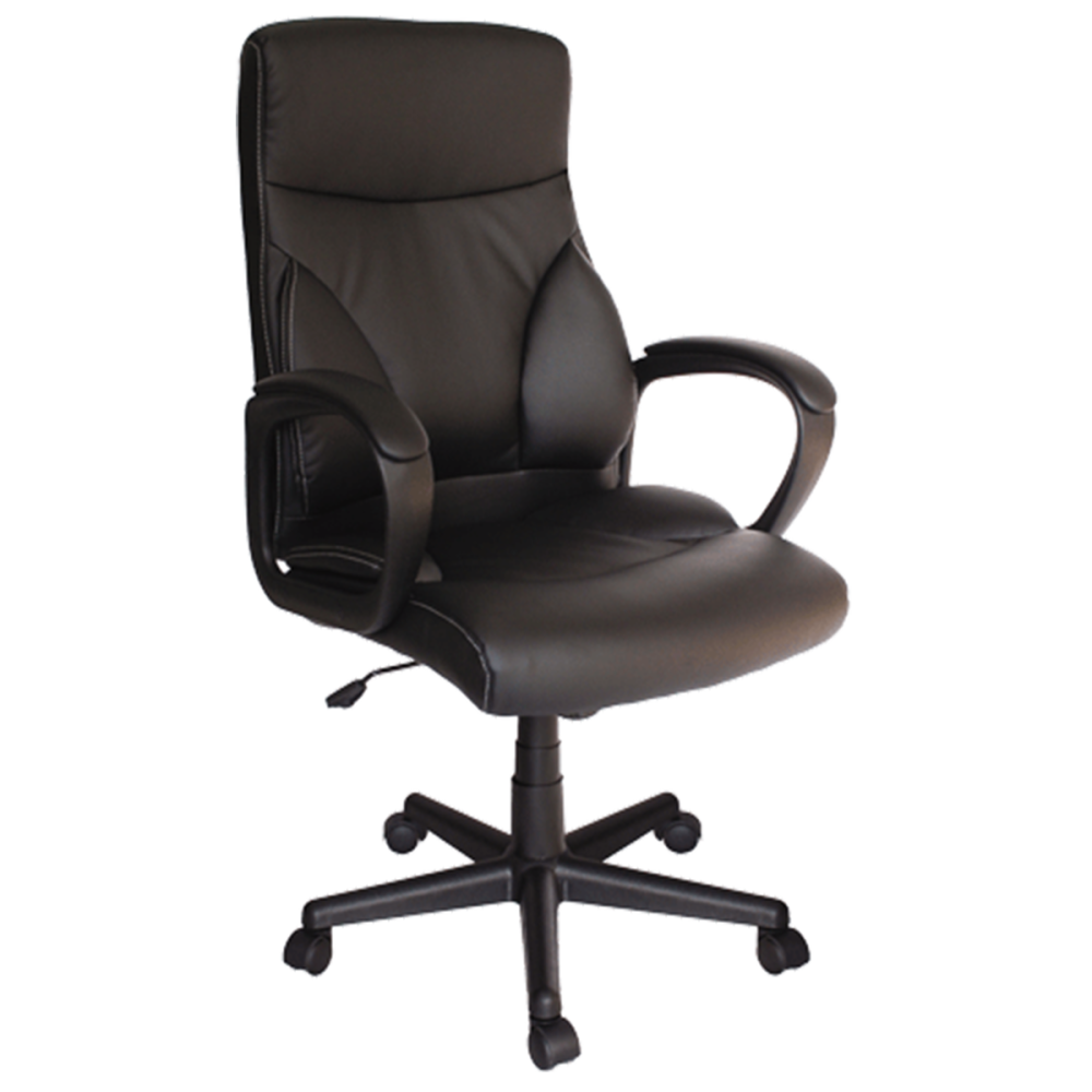 SILLA EJECUTIVA RESP. ALTO 120 KG C/BRAZOS NEGRO RIMINI (L)