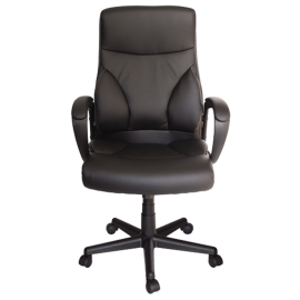 SILLA EJECUTIVA RESP. ALTO 120 KG C/BRAZOS NEGRO RIMINI (L)