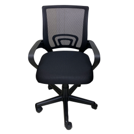 SILLA OPERATIVA MALLA 120 KG C/BRAZOS NEGRO TOTAL OFFICE ERGOCHAIR TOSO-01