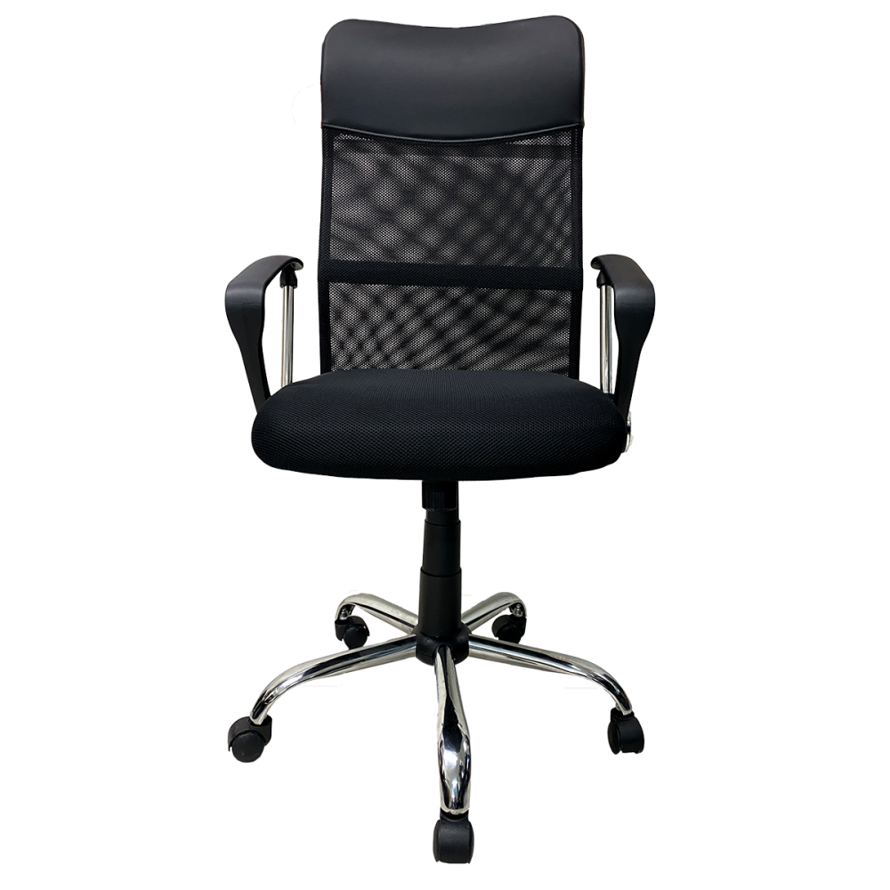 SILLA EJECUTIVA MALLA 120 KG C/BRAZOS NEGRO TOTAL OFFICE OFISTYLE TOSO-02