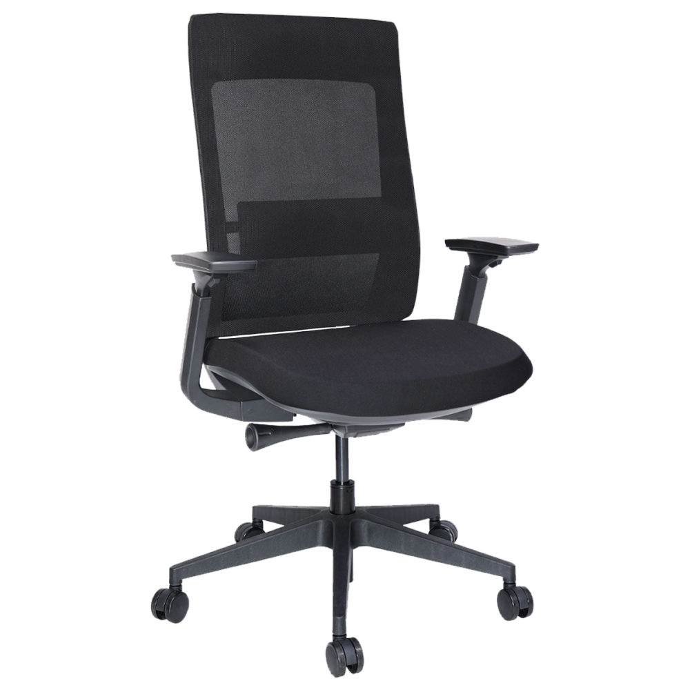 SILLA EJECUTIVA MALLA 130 KG C/BRAZOS NEGRO QUO OHE-803 (L)