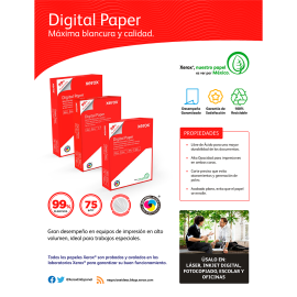 PAPEL BOND OFICIO BLANCO 500 HJS 75 GRS XEROX  ROJO  003M02021  