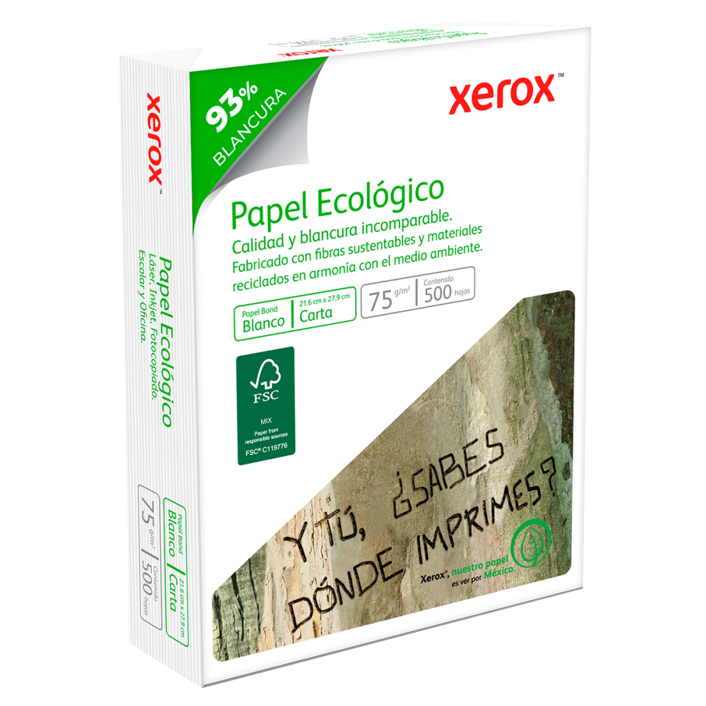 PAPEL BOND CARTA BLANCO ECOLOGICO 500 HJS 75 GRS XEROX (L) N