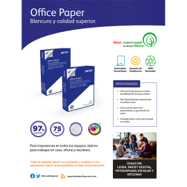 PAPEL BOND CARTA OFFICE PAPER 500 HJS 97% BLANC. 003M02040 XEROX AZUL