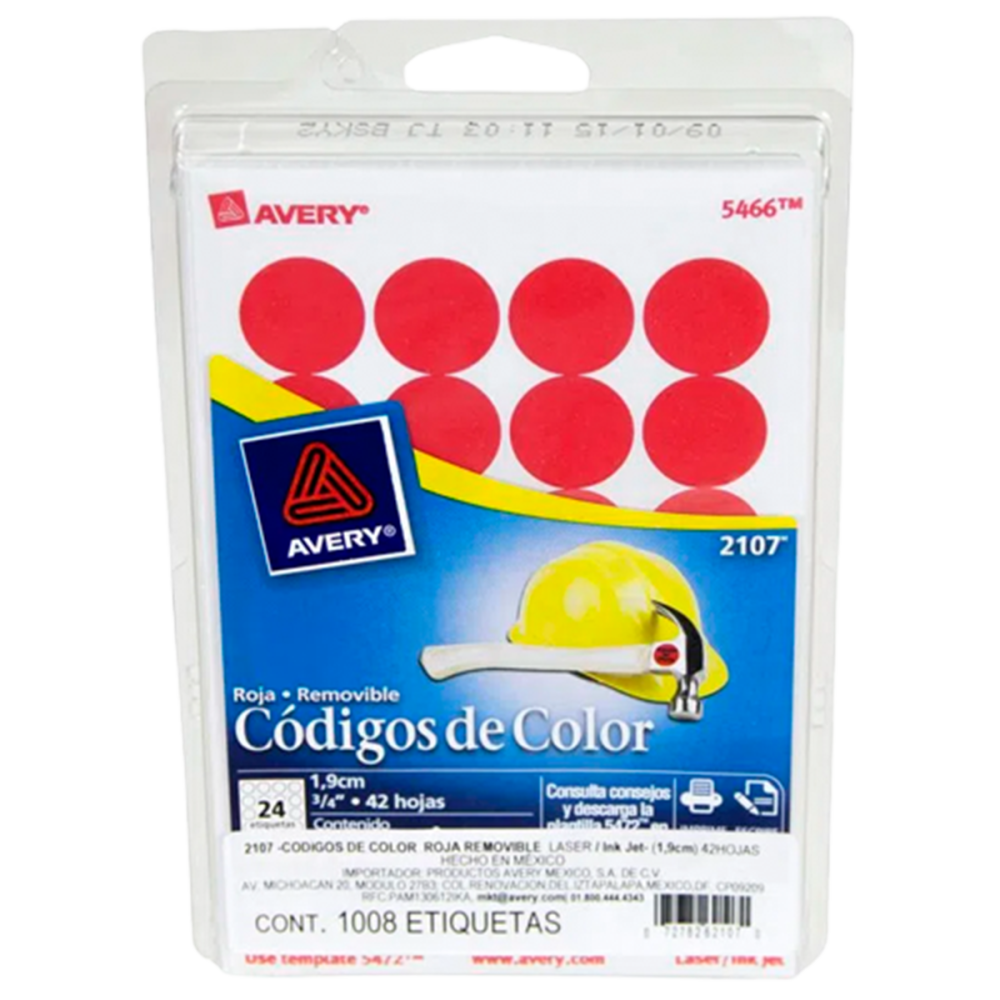 ETIQUETA CIRCULAR 3/4 ROJO  P24