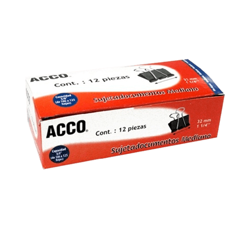 SUJETADOCUMENTOS 1 1/4 32MM C/12 ACCO P2463