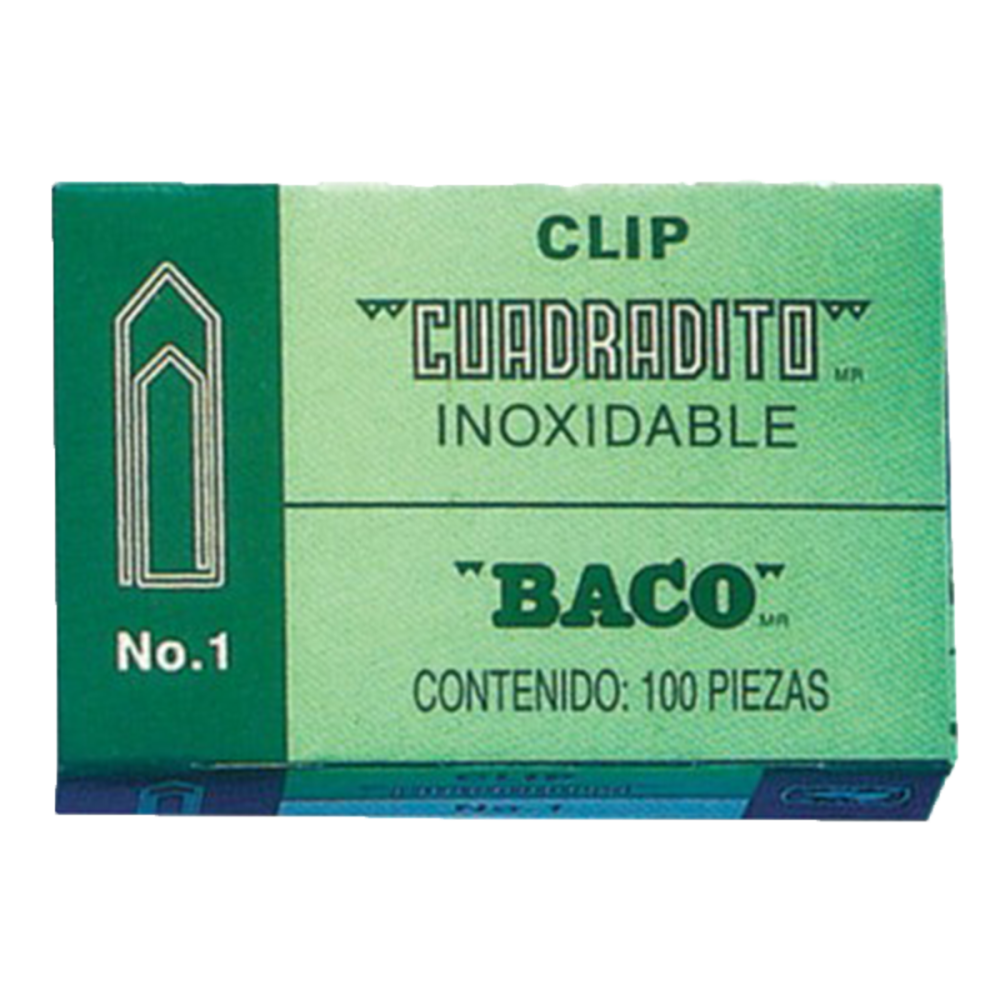 CLIP 1 CUADRADO BACO  C/100