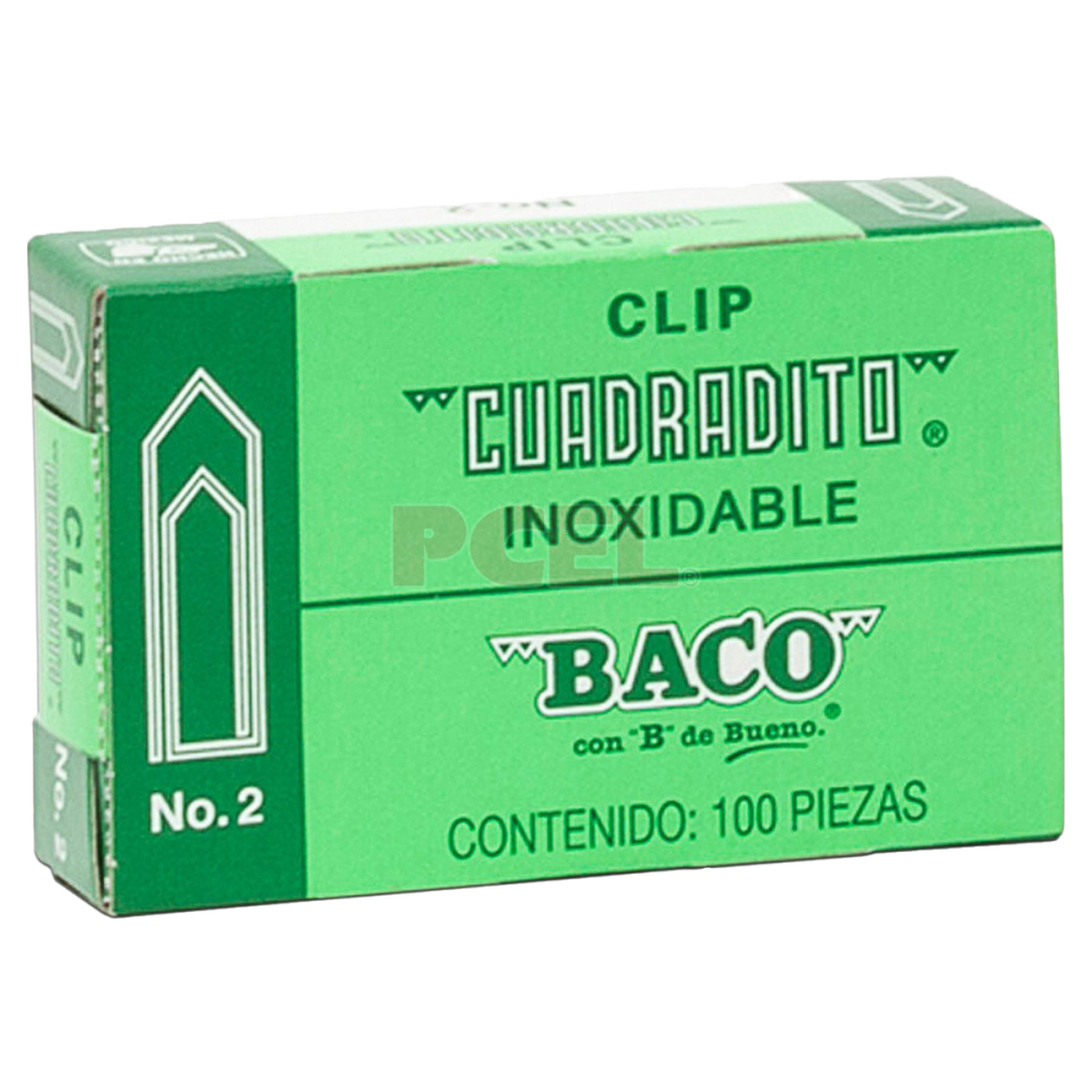 CLIP 2 CUADRADO BACO  C/100