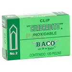 CLIP 2 CUADRADO BACO  C/100