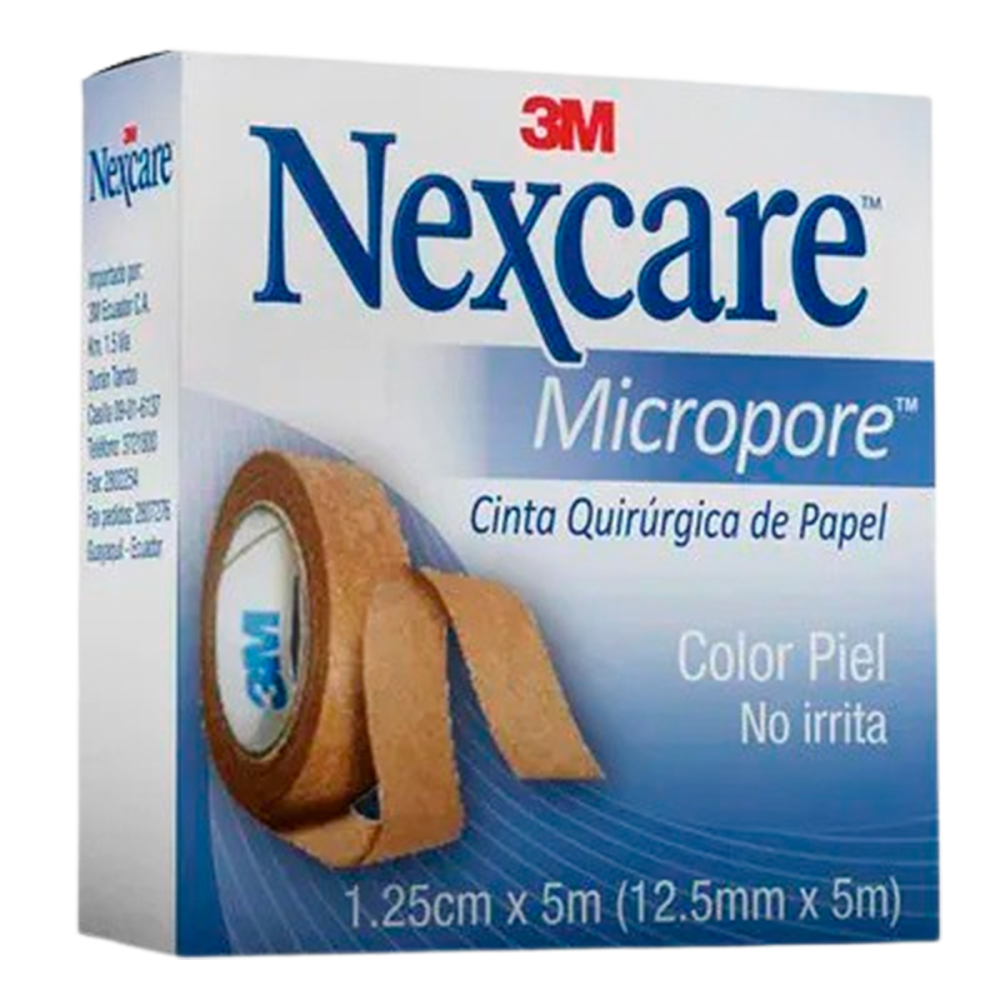 CINTA ADHESIVA NEXCARE MICROPORE COLOR PIEL 1.25 CM