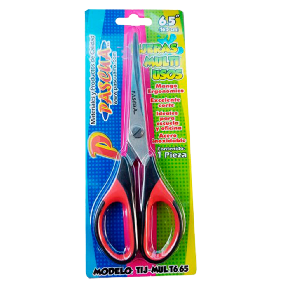 TIJERA OFICINA 6.5 PULG PASCUA BLISTER MULT T6.65