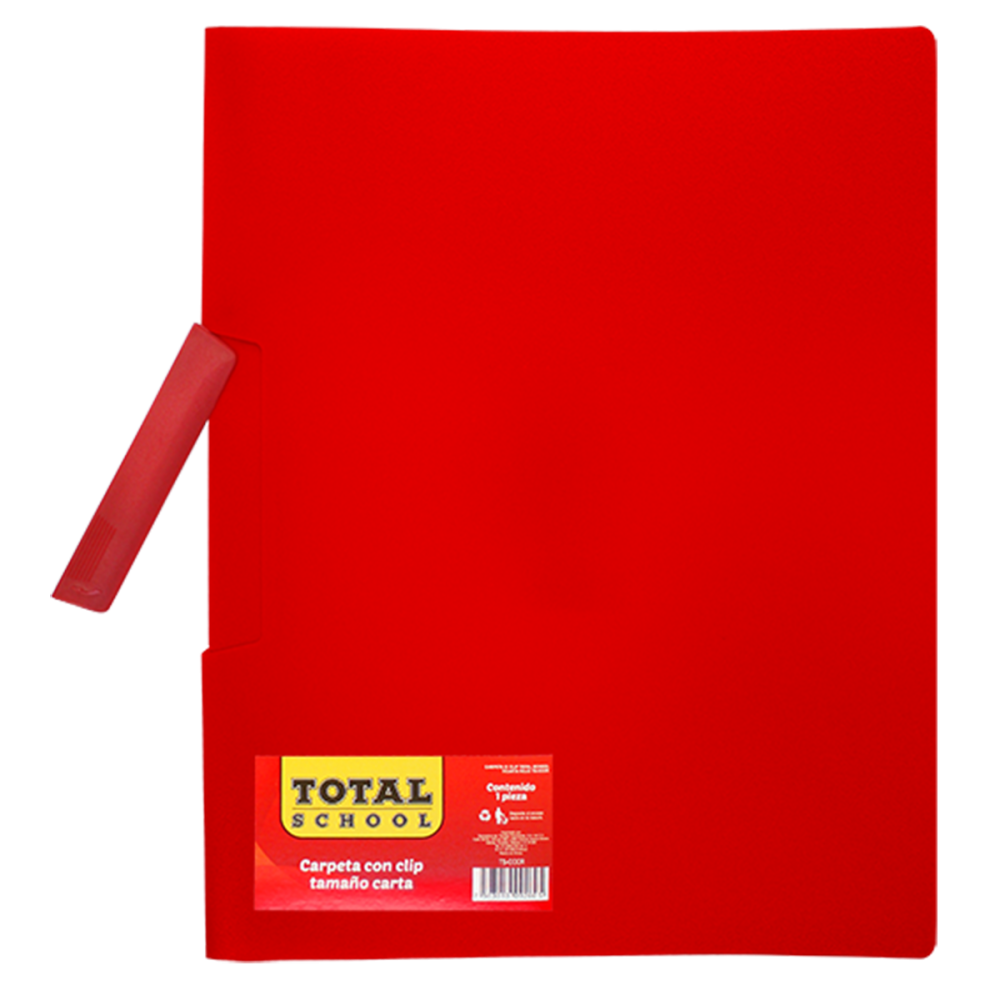 CARPETA C/ CLIP TOTAL SCHOOL T/CARTA ROJO TS-CCCR