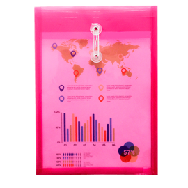 SOBRE PLASTICO TOTAL OFFICE C/HILO T/OFICIO VERTICAL ROJO