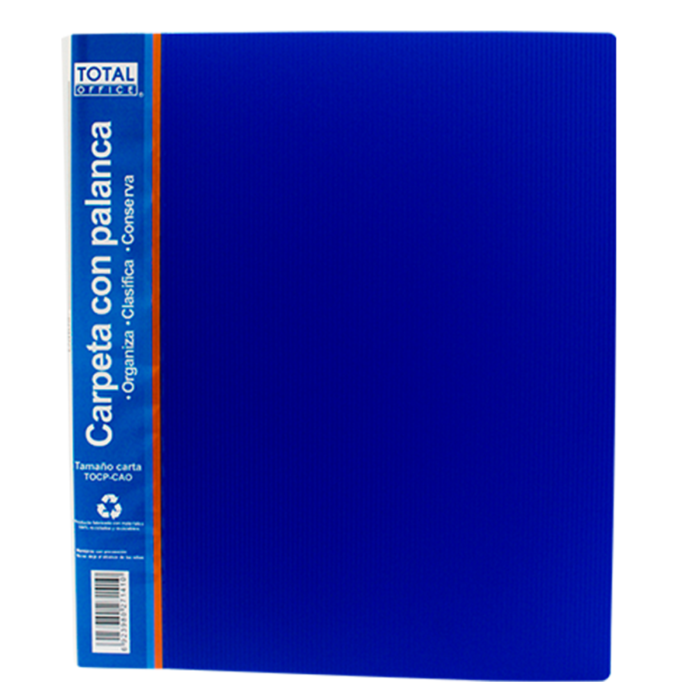 CARPETA C/PALANCA TOTAL OFFICE T/CARTA AZUL OPACO
