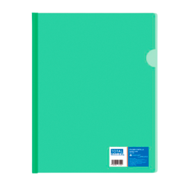FOLDER COSTILLA PLASTICO T/CARTA VERDE NEON TOTAL OFFICE