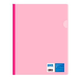 FOLDER COSTILLA PLASTICO T/CARTA ROSA NEON TOTAL OFFICE