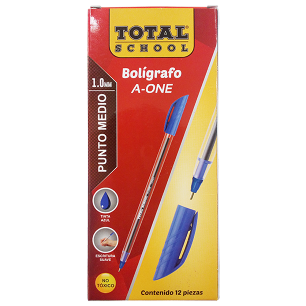 BOLIGRAFO PM AZUL C/12 A-ONE TOTAL SCHOOL CAJA TS-A1A