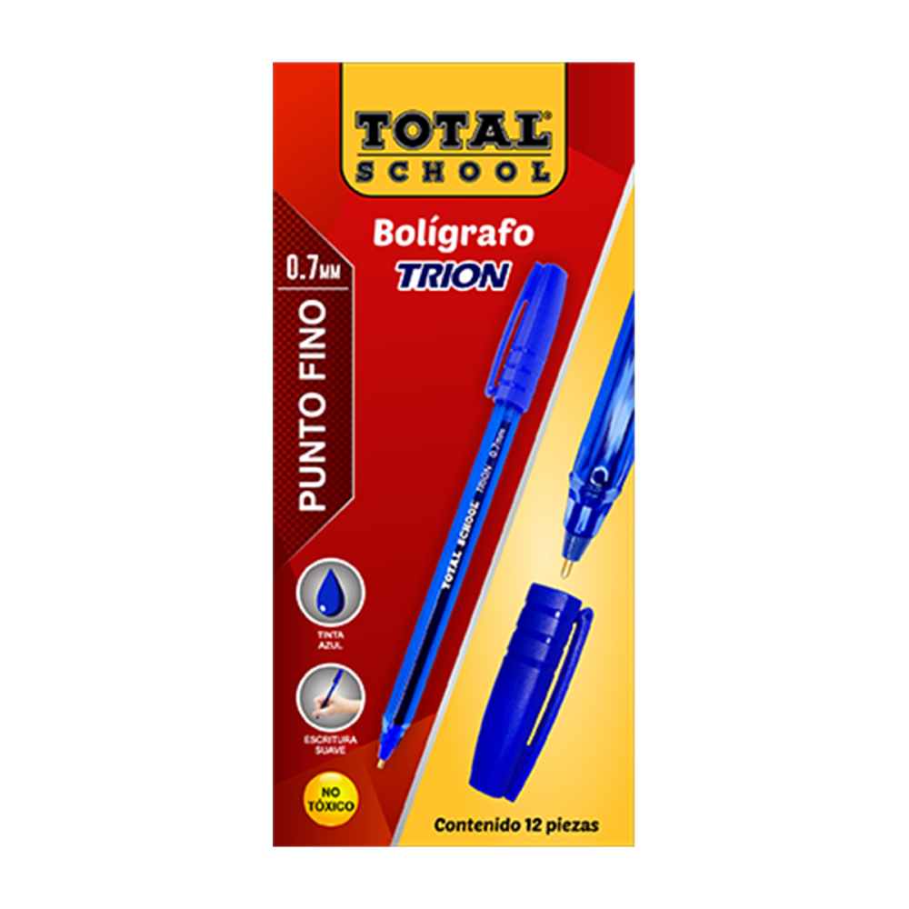 BOLIGRAFO PF AZUL C/12 TRION TOTAL SCHOOL CAJA TS-PFA 