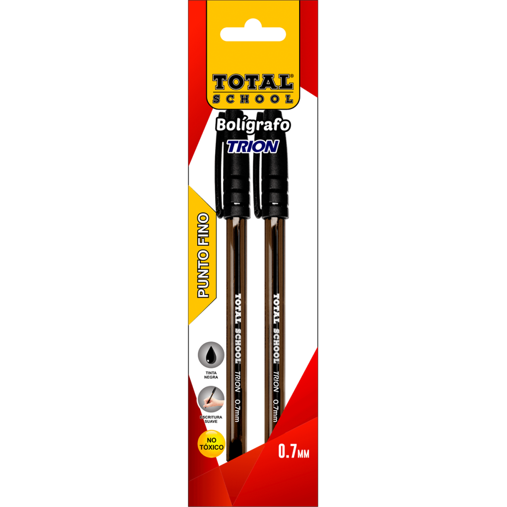 BOLIGRAFO PF NEGRO C/2 TOTAL SCHOOL BOLSA TS-PF2N