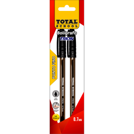 BOLIGRAFO PF NEGRO C/2 TOTAL SCHOOL BOLSA TS-PF2N