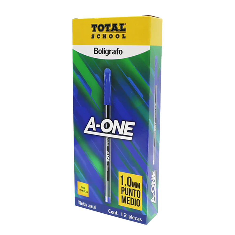 BOLIGRAFO PM AZUL C/12 A-ONE TOTAL SCHOOL CAJA