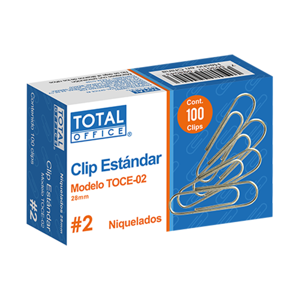 CLIP ESTANDAR TOTAL OFFICE #2 28MM C/100 TOCE-02