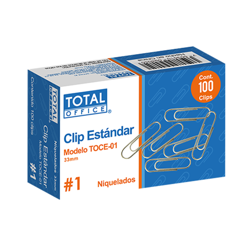 CLIP ESTANDAR TOTAL OFFICE #1 33MM C/100 TOCE-01