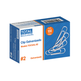 CLIP GALVANIZADO TOTAL OFFICE #2  25MM C/100 TOCGAL-02