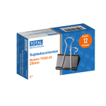SUJETA DOCUMENTOS TOTAL OFFICE 1 25MM C/12 TOSD-25