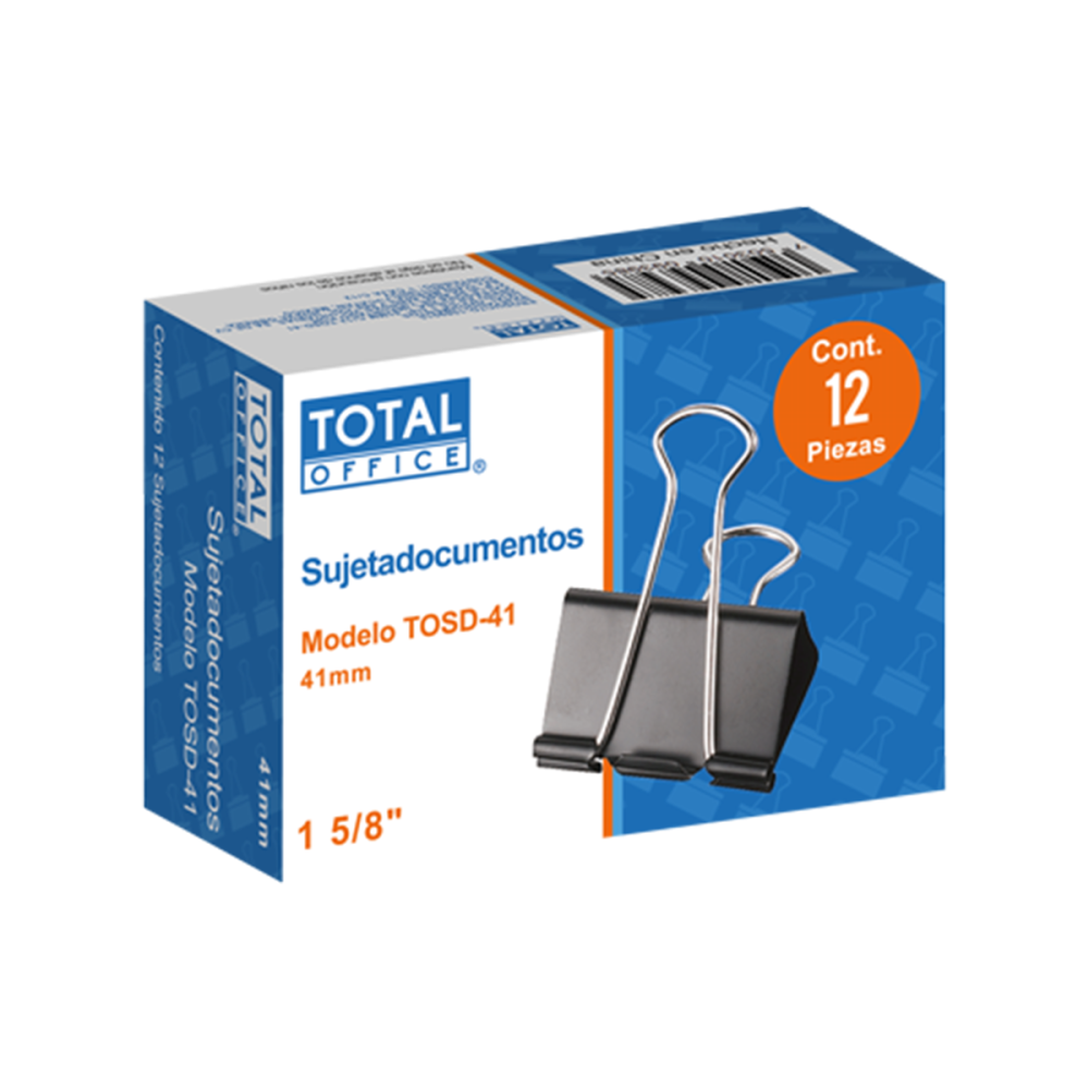 SUJETA DOCUMENTOS TOTAL OFFICE 1 5/8 41MM C/12 TOSD-41