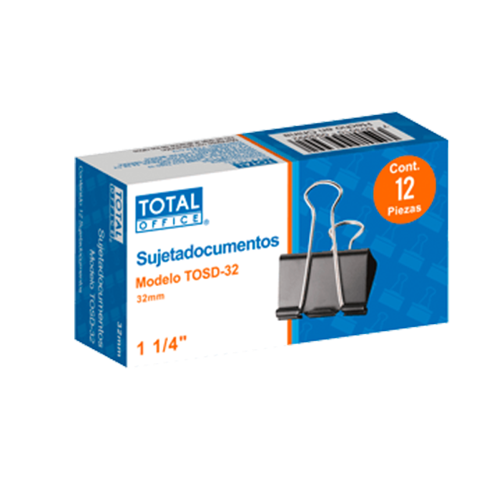 SUJETA DOCUMENTOS TOTAL OFFICE 1 1/4 32MM C/12 TOSD-32