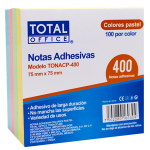NOTA ADHESIVA TOTAL OFFICE 3X3 CUBO PASTEL TONACP-400