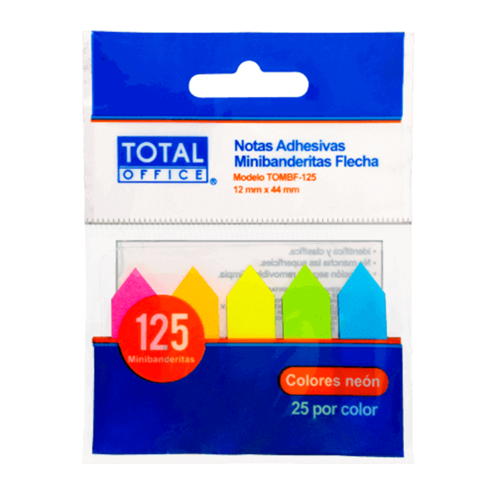 NOTA ADHESIVA TOTAL OFFICE MINIBANDERITAS FLECHA TOMBF-125 NOTA ADHESIVA TOTAL OFFICE MINIBANDERITAS FLECHA TOMBF-125