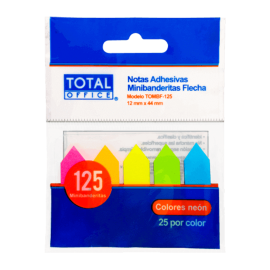 NOTA ADHESIVA TOTAL OFFICE MINIBANDERITAS FLECHA TOMBF-125