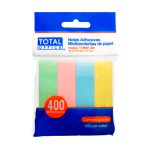 NOTA ADHESIVA TOTAL OFFICE MINIBANDERITAS PASTEL C/400 TOMBP-400 (L)