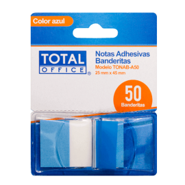 NOTA ADHESIVA TOTAL OFFICE BANDERITA AZUL C/50 TONAB-A50