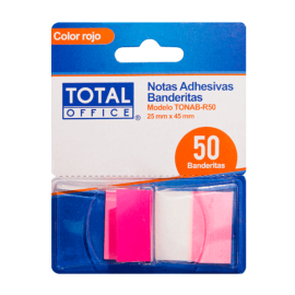 NOTA ADHESIVA TOTAL OFFICE BANDERITA ROSA C/50 TONAB-R50