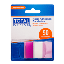 NOTA ADHESIVA TOTAL OFFICE BANDERITA MORADA C/50 TONAB-M50