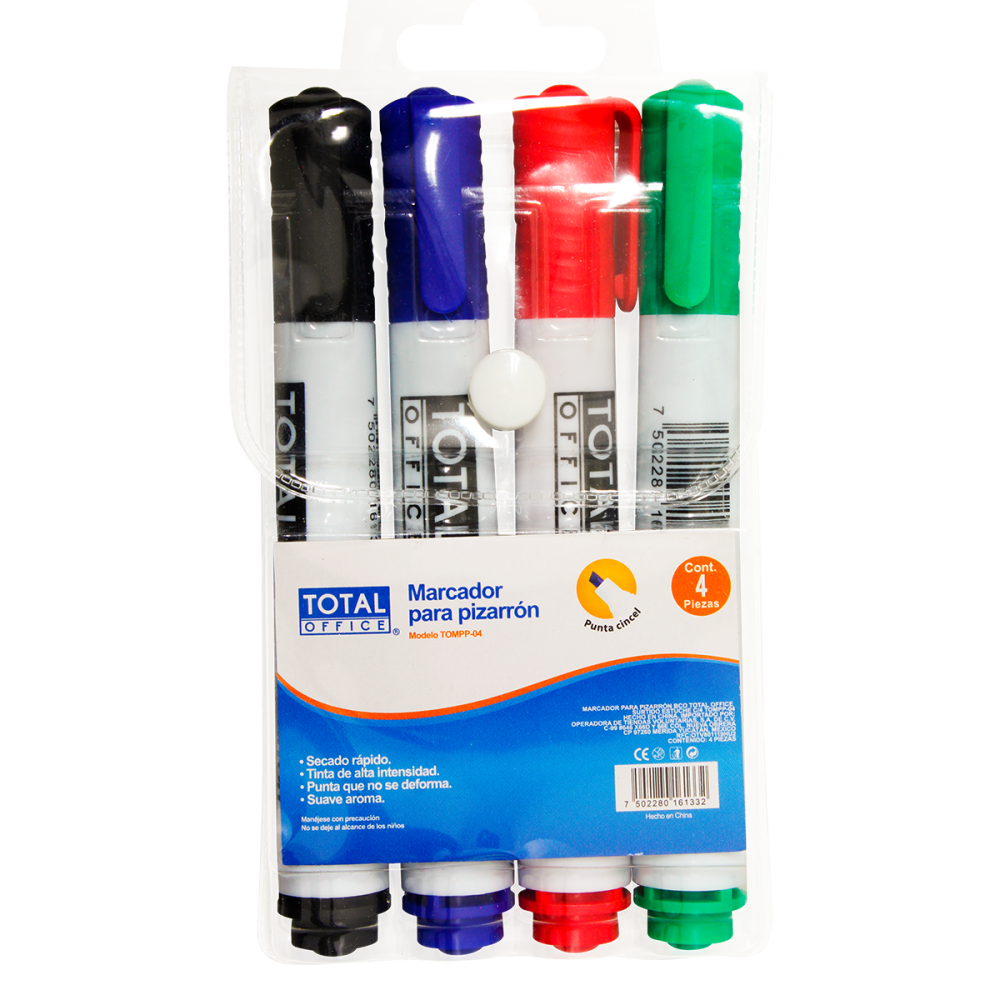 MARCADOR P/PIZARRON BCO TOTAL OFFICE ESTUCHE C/4 TOMPP-04 MARCADOR P/PIZARRON BCO TOTAL OFFICE ESTUCHE C/4 TOMPP-04