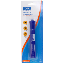 MARCADOR PERMANENTE AZUL PC BLÍSTER TOTAL OFFICE TOMP-PCA01 (L)