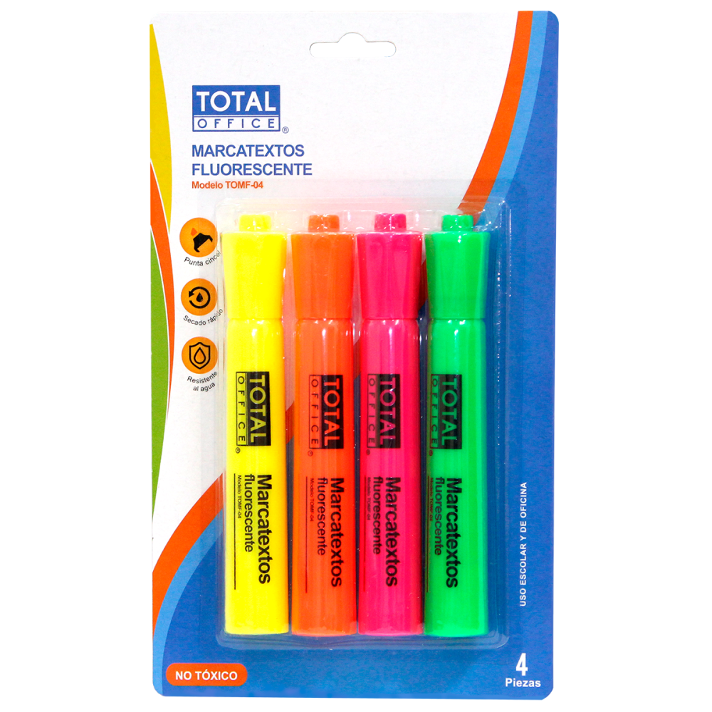 MARCATEXTOS BLÍSTER C/4 TOTAL OFFICE TOMF-04